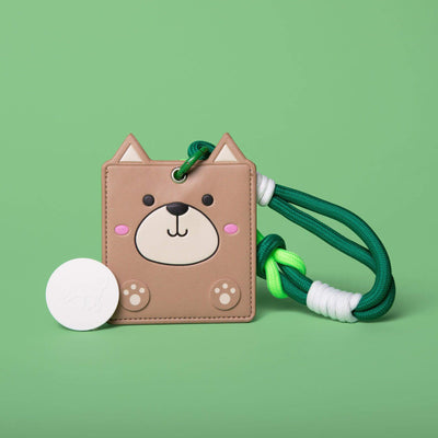 Hide&Scent Buddy Style Green Rope with dog pouch and scent stone from the Kids Edition game kit for sniffing games with dogs.