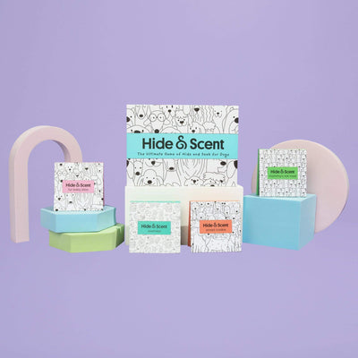 Hide&Scent Standard Edition game kit bundle with additional scent stones for enhanced sniffing games for dogs.